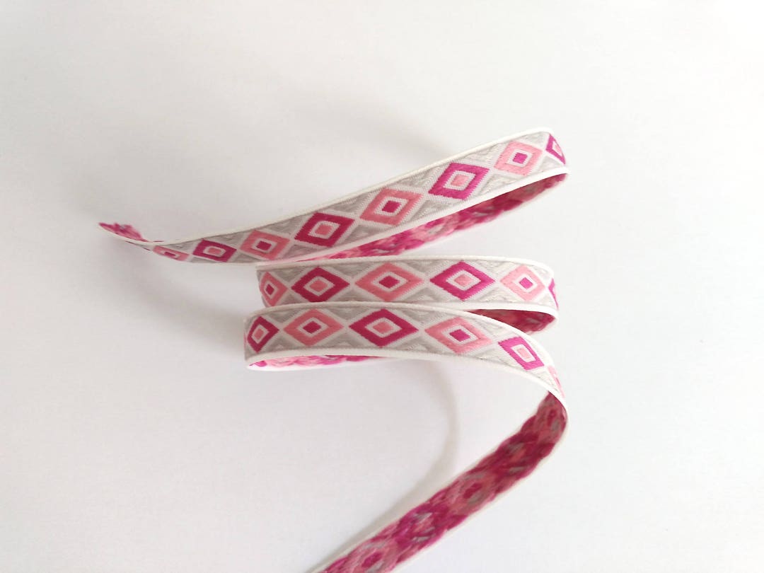 Ethnic Ribbon Lace Pink 10 Mm Etsy