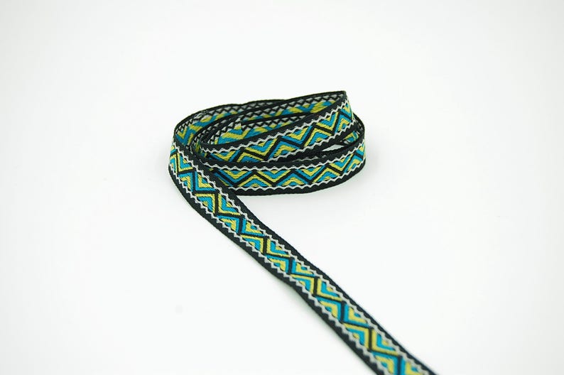 Galon Ethnic Ribbon yellow blue 15 mm B021 Galon Ethnic Ribbon yellow blue 15 mm B021