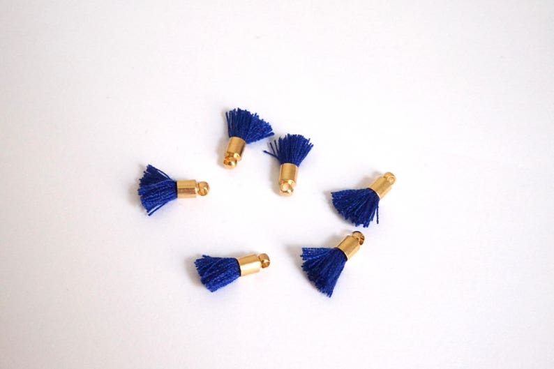 Lot de 5 petits pompons 1,2 cm bleu image 1