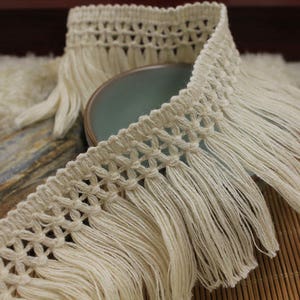 Healifty 1 rollo de flecos de encaje de flecos de algodón con borlas de  tela de flecos de encaje para bricolaje adorno de encaje para coser cinta  de