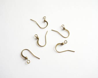 Crochets supports boucles d'oreilles bronze vieilli × 10 19*16 mm