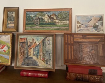 Vintage Landscape Wall Decor  / Retro Paintings / Engravings /Etchings /Studio Prints /Marquetry  /Gallery Wall/ Mid Century