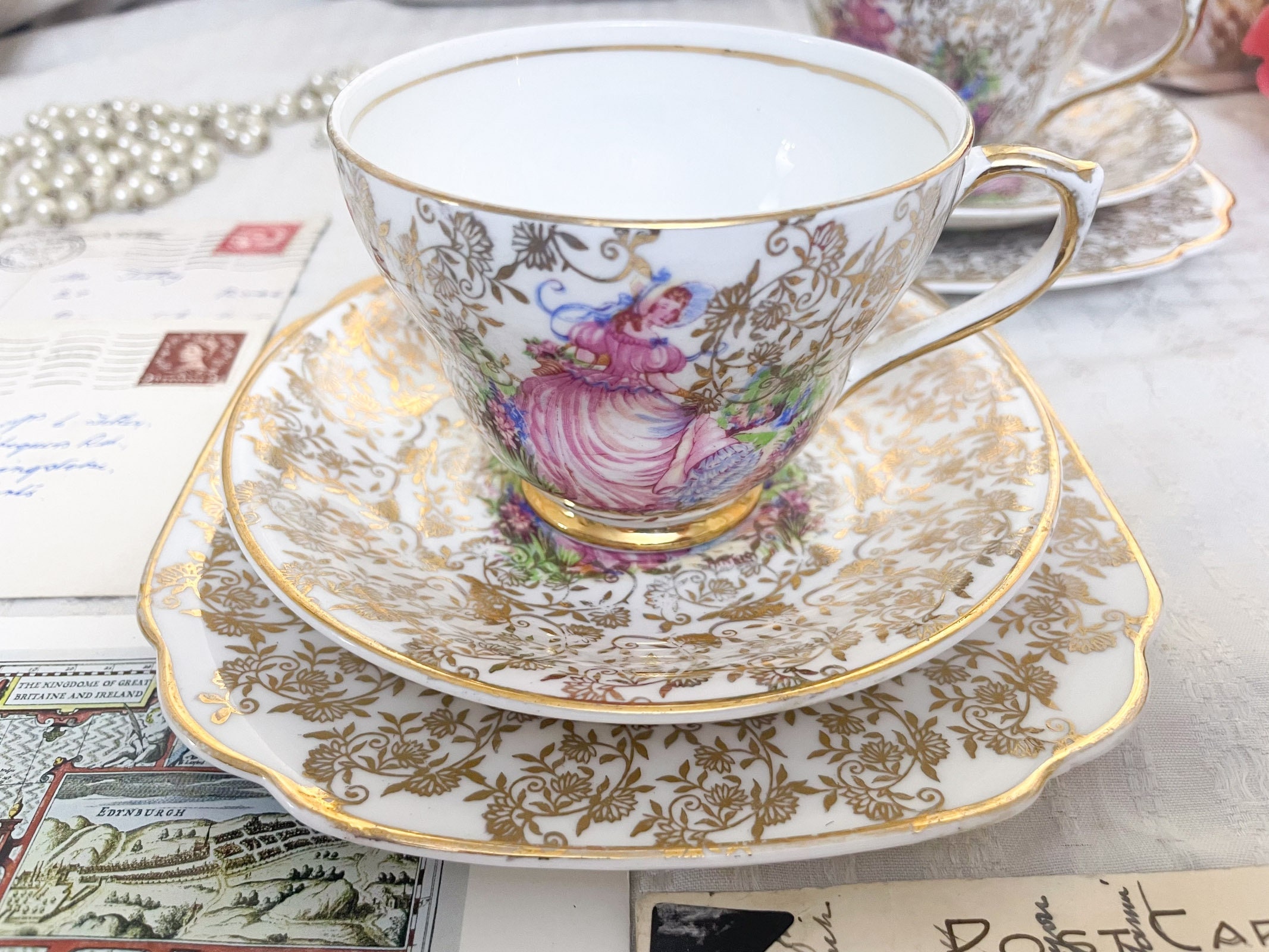 Vintage Crinoline Lady Tea Set UK - Main Image