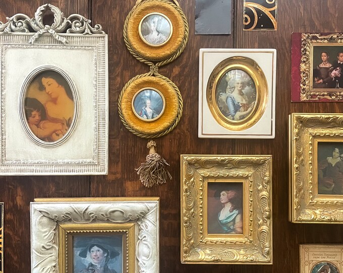 Vintage Wall Decor/ White and Gold Wall Art /gilt Gold Frames/italian ...