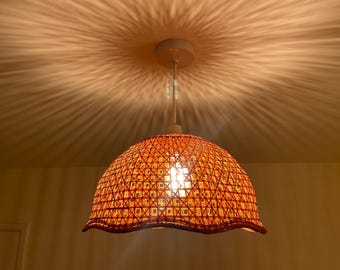 Lustre Décoratif Tissé Abat-Jour Suspendu En Rotin Tressé Suspension Lustre Décoratif Tissé Abat-Jour Suspendu En Rotin Tressé Suspension