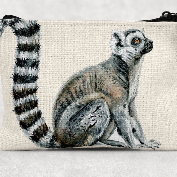 Watercolour Lemur Make up Bag