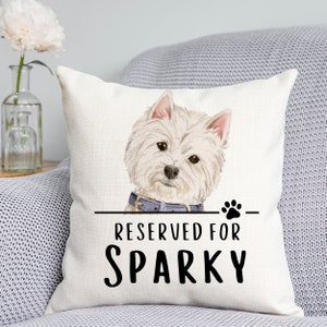 Westie Cushion - Dog Cushion - Dog Related Gift - Reserved for dog cushion - Westie gift