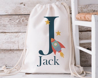 Space Drawstring Bag - PE bag - Custom PE bag - Back to School - Nursery Bag