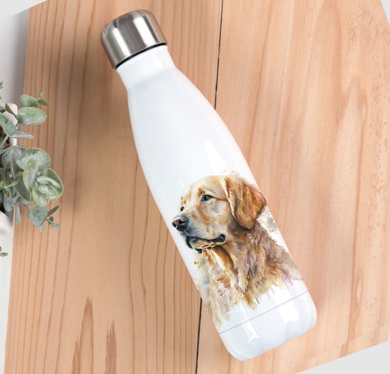 Watercolour Golden Retriever Water Bottle Etsy