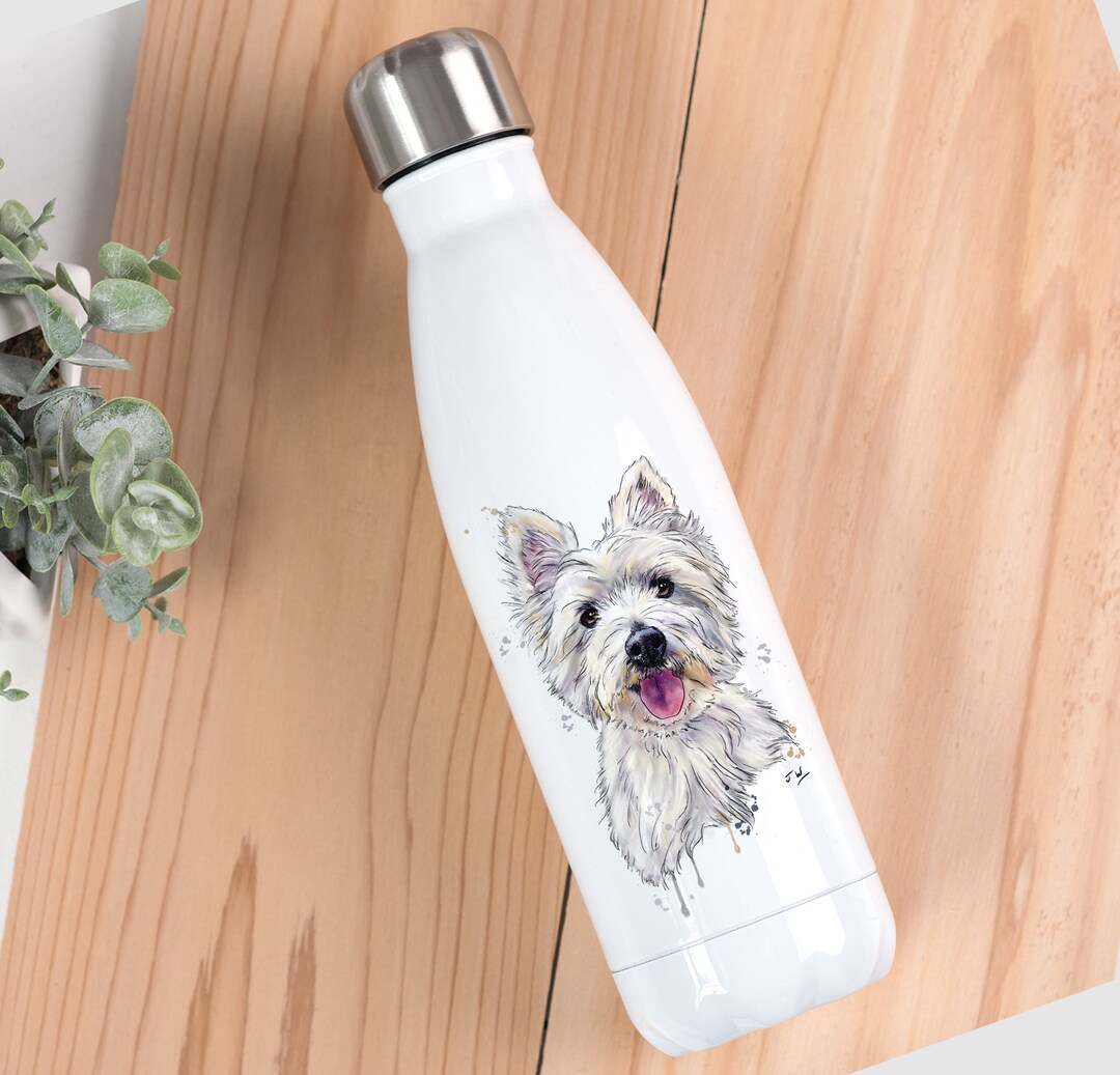 Watercolour Westie Water Bottle Etsy UK