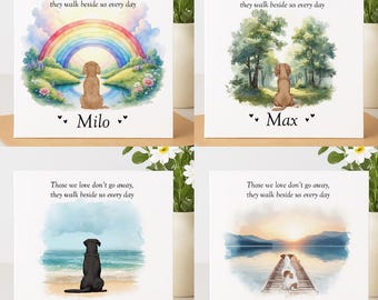 Personalised Dog sympathy card, Pet Sympathy Bereavement Card, Rainbow Bridge card, sympathy dog gift