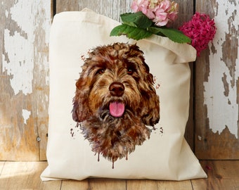 Watercolour Cockapoo Tote Bag - Dog Tote Bag - Dog Lover Gift - Dog Bag
