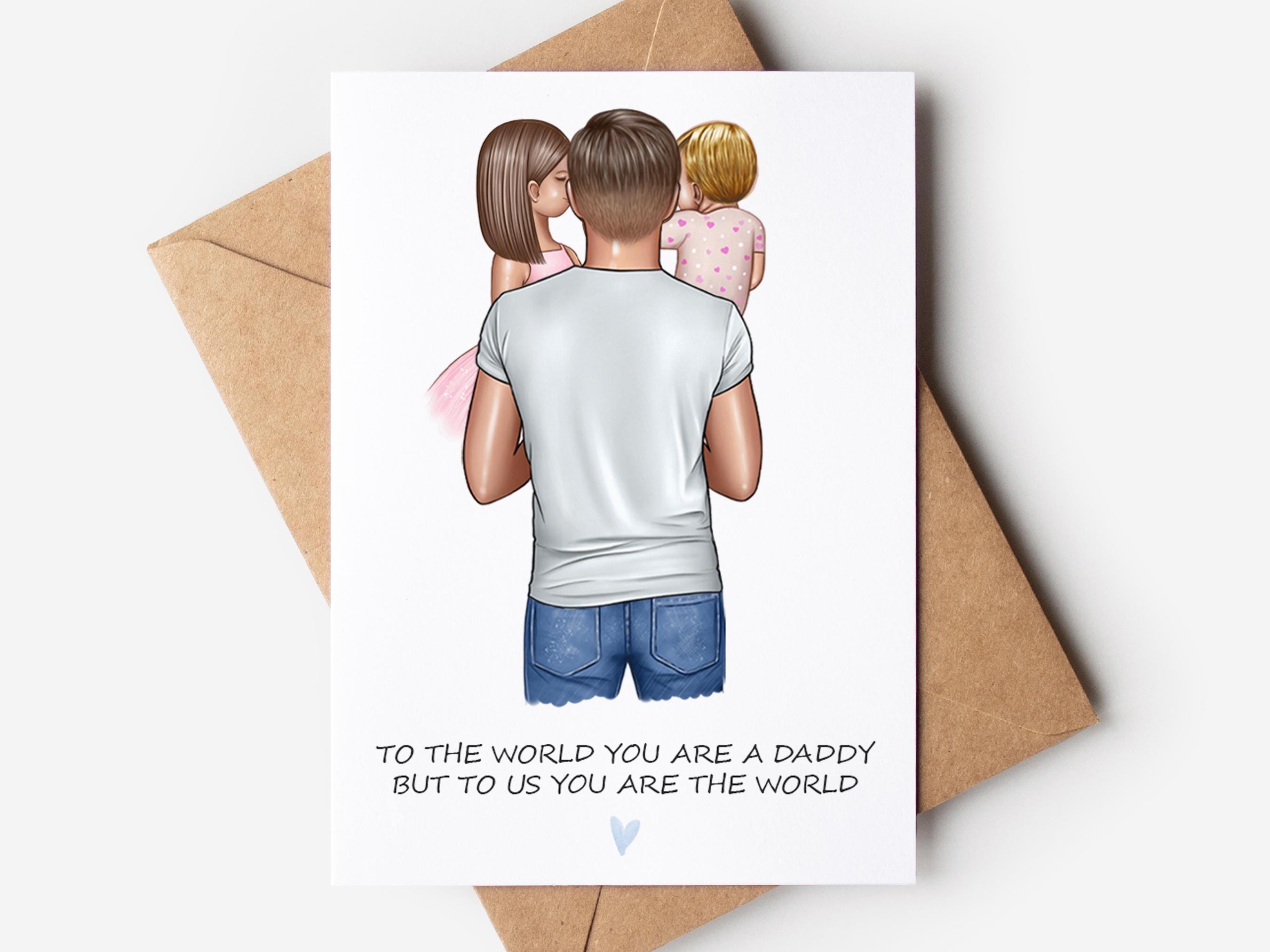 Father's Day Card From Daughters / Watercolour Father And - View #2