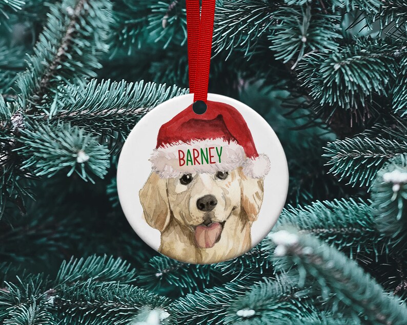 Golden Retriever Christmas Tree Ornament - Etsy UK