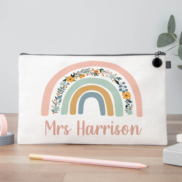 Rainbow Teacher Pencil Case - Teacher Gift - End of Term Gift