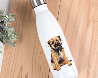 Watercolour Border Terrier Water Bottle