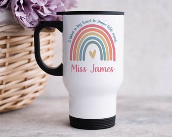 Personalised Teacher Travel Mug, Teacher Gifts, Teacher Appreciation Gift, Teaching Assistant Gift, End of Term Teacher Gift, Custom Mug