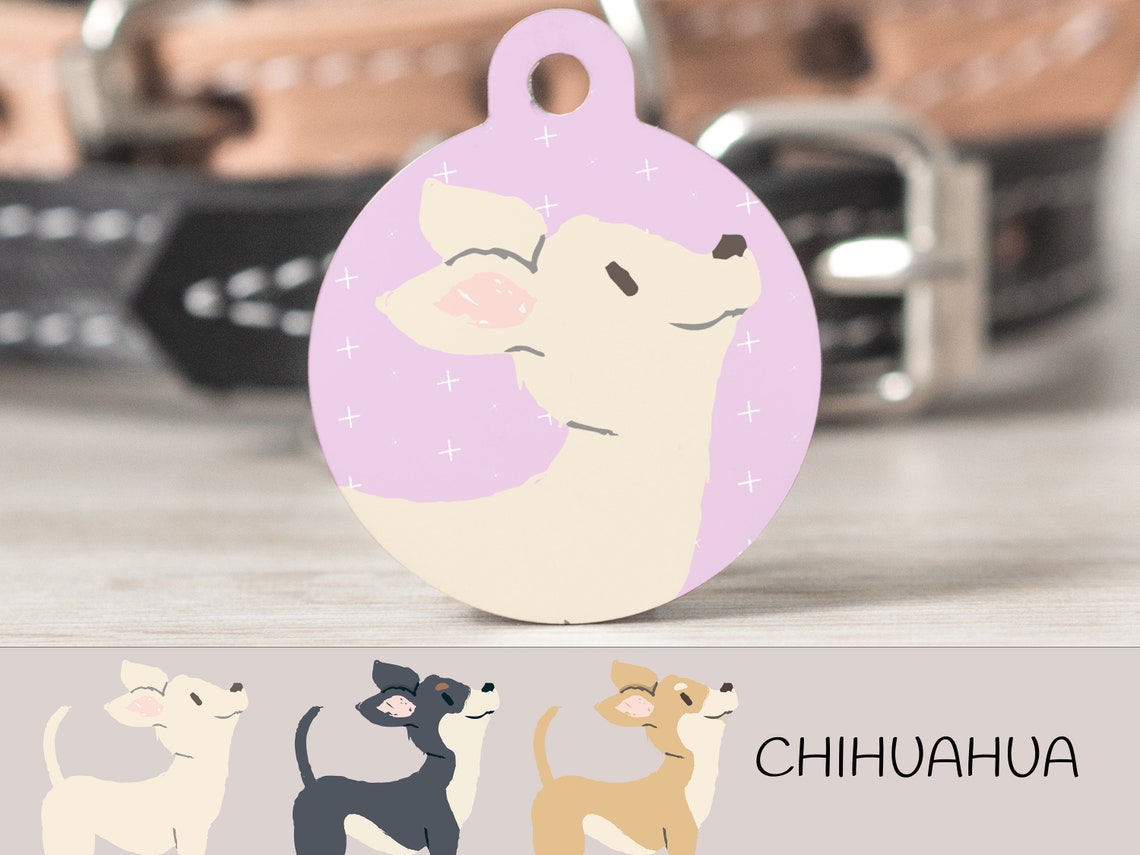 Personalised Chihuahua Dog ID Tag Etsy