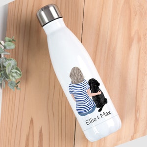 Custom Dog Mum Water Bottle: Personalised dog mum gift, Dog themed gift, Dog bottle, Dog mum bottle, Dog themed, Dog owner gift image 1