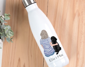 Custom Dog Mum Water Bottle: Personalised dog mum gift, Dog themed gift, Dog bottle, Dog mum bottle, Dog themed, Dog owner gift