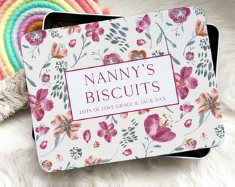 Personalised Nanny's Biscuit tin, Personalised Biscuit tin, Biscuit tin. Nanny gift, Nanny tin, Gift for Nanny