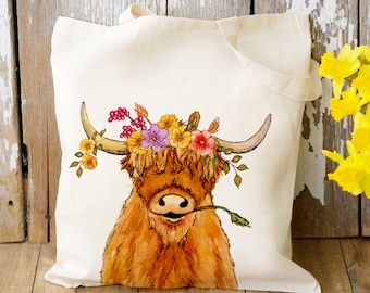Highland Cow Tote Bag - Highland Cow - Highland Cow Gift
