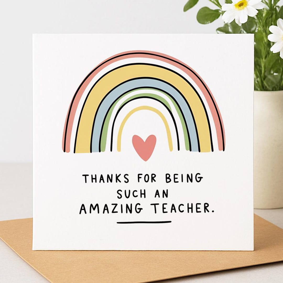 Teacher Thank You Card, End of Term Card, Helping Me Shine Card ...