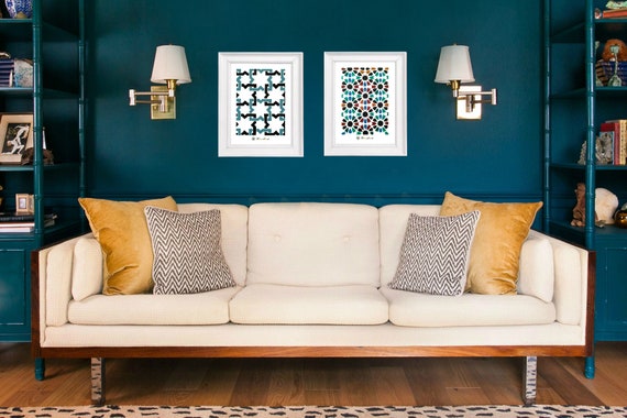 Wall Art Set Of 2 Prints Alhambra Islamic Home Decor Prints Set 2 Geometric Prints For Kitchen Art Ideas Andalusian Art Prints Moroccan