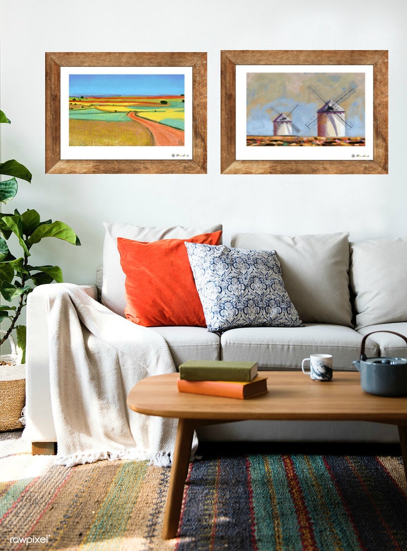 Spain Wall Art Set of 2 Prints Mediterranean Decor Home Etsy
