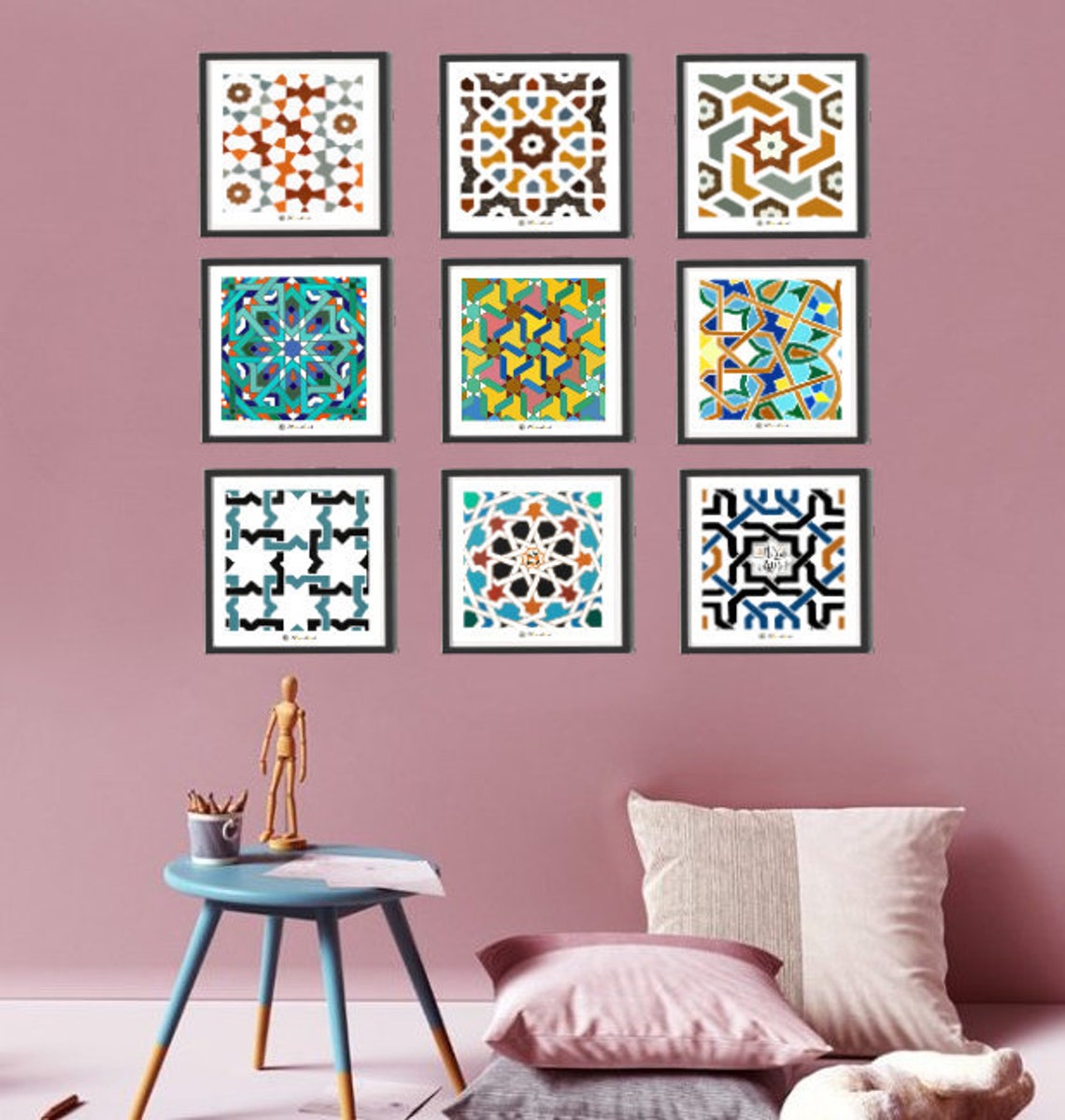 Nursery Wall Art Printable Set of 9 Prints With Spain India Etsy
