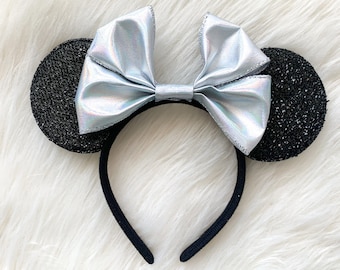 Holographic Mickey Ears Silver Minnie Headband Disney Parks