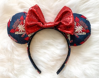 Captain Marvel Mickey Ears Avengers Minnie Headband Disney Inspired Superhero Ears