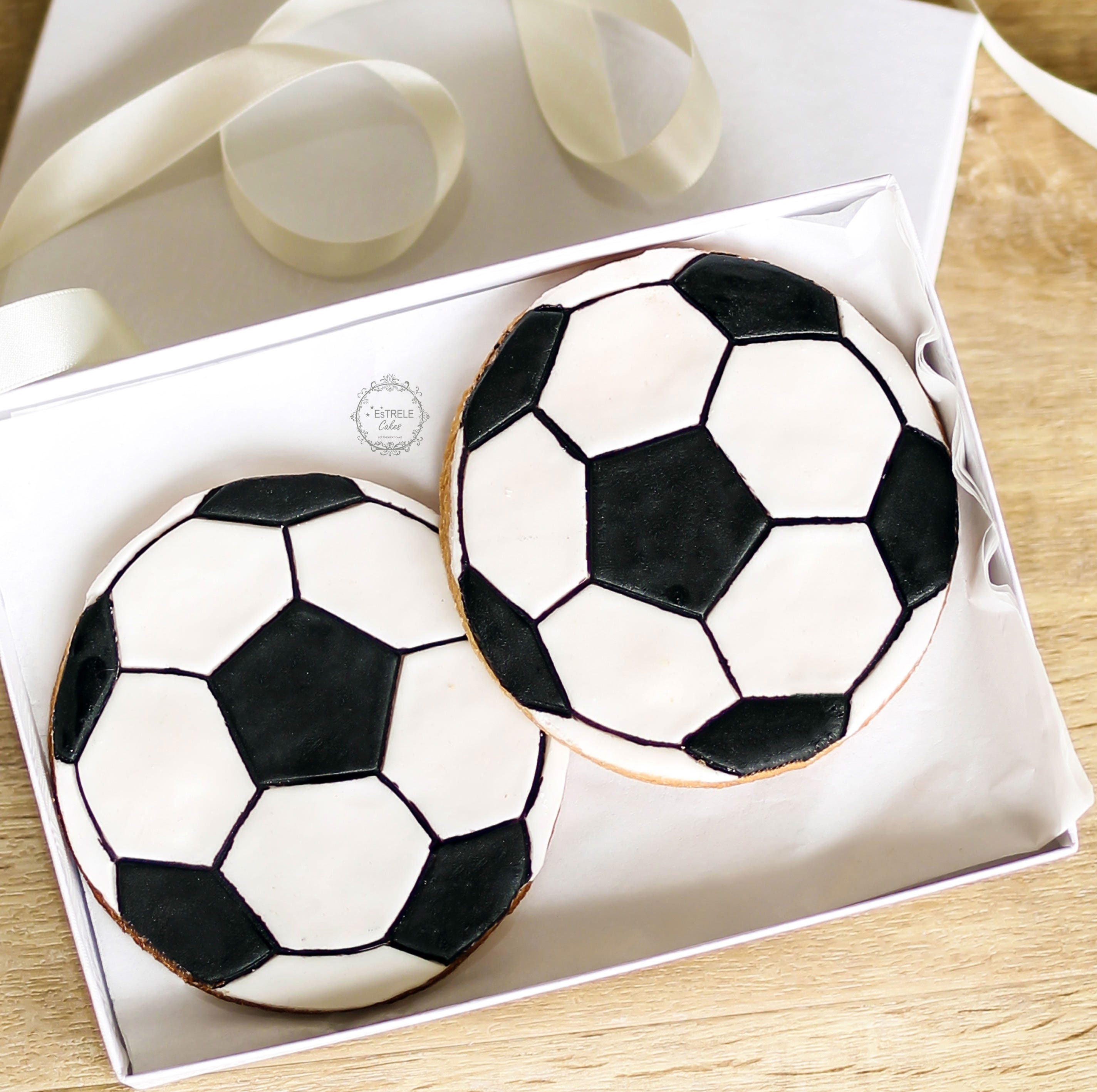 Decorated Soccer cookies Football biscuits with Team Colours Etsy