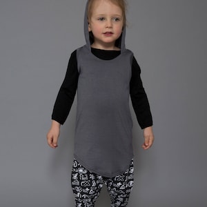 Sleeveless Kids Hoodie Hoodie Vest Vegan Clothing Gender Neutral Kids Patterned Shirt for Kids Layering Top Unisex Kids Clothing image 1