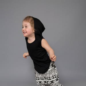 Sleeveless Kids Hoodie Hoodie Vest Vegan Clothing Gender Neutral Kids Patterned Shirt for Kids Layering Top Unisex Kids Clothing image 5