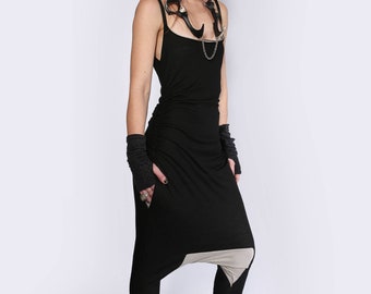 Womens Summer Jumpsuit | Futuristic Jumpsuit | Pocket Jumpsuit | Harem Jumpsuit | Vegan Clothing | Drop Crotch Romper | Alternative Clothing