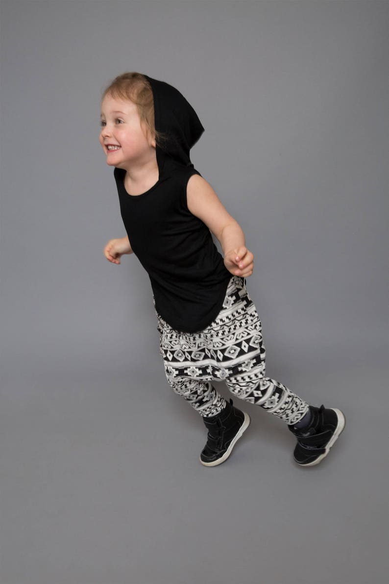 Sleeveless Kids Hoodie Hoodie Vest Vegan Clothing Gender Neutral Kids Patterned Shirt for Kids Layering Top Unisex Kids Clothing image 5