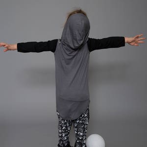 Sleeveless Kids Hoodie Hoodie Vest Vegan Clothing Gender Neutral Kids Patterned Shirt for Kids Layering Top Unisex Kids Clothing image 3