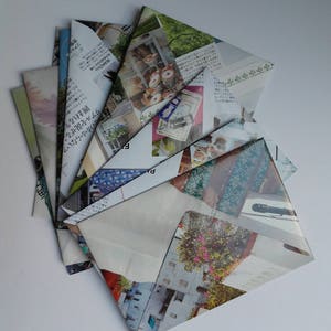 Enveloppes faites avec des magazines japonais magazine japonais recyclé en enveloppes enveloppes recyclées kawai papeterie recyclée image 2