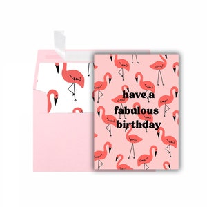 Flamingo Birthday Card