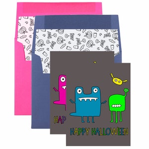 Carte d'Halloween Petits monstres