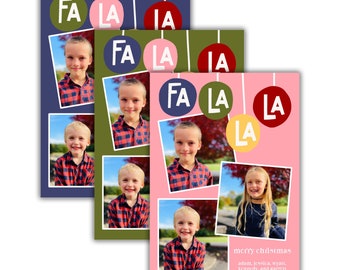 Fa La La Holiday Photo Card, Flat Card