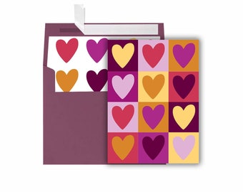 Colorful Hearts Valentine's Card
