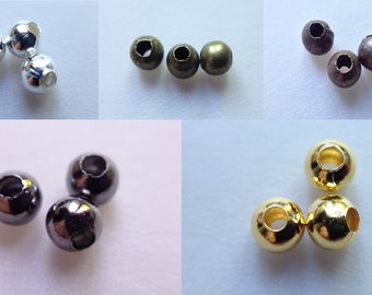 perles séparateurs 3mm boule antique bronze metal laiton rond ~300 //6