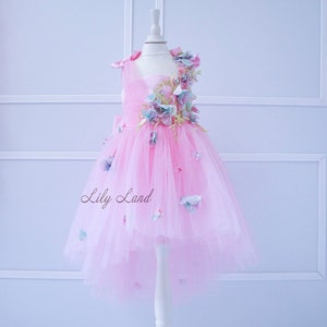 Rosa Baby Blumen Geburtstagskleid, Blumenmädchen Kleid, Besonderer Anlass Prinzessin Kleinkind Abschlussball Kleid, Pageant Baby Wear, Junior Brautjungfernkleid
