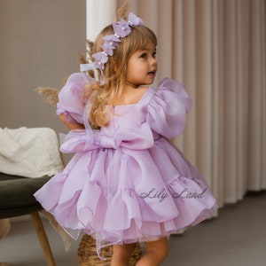 Lily Tutu & Tulle Puffy Flower Girl Dress, First Baby Birthday Party ...
