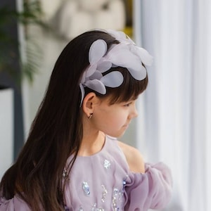 Bruidskroon voor een bloemenmeisje, haarband voor een jarig meisje, schattig haaraccessoire voor de bruid, kroon voor een galabal, hoofdversiering voor een missverkiezing, lichtpaarse tiara