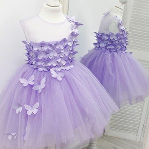 Butterfly baby birthday, Butterfly style baby dress, first birthday dress, flower girl dress with butterflies, lavender wedding baby dress