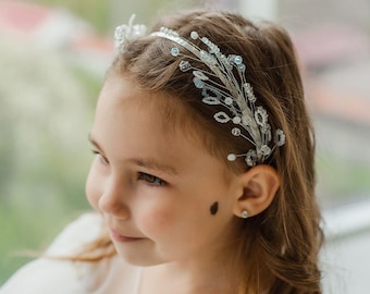 Small Silver Crown For Girls - Rhinestone Cake Topper, Wedding Bouquet Accessory, Birthday Hair Crown - View #3