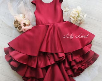 baby girl maroon dress
